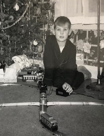 Little David, age 9, waiting for Santa.