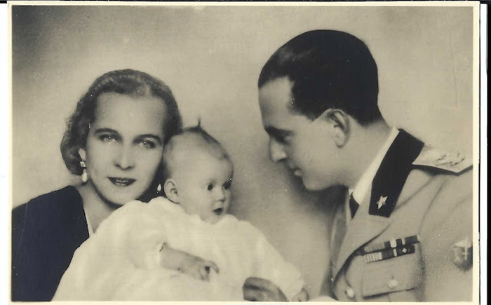 Umberto and Marie-José with Princess Maria Pia.