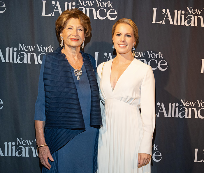 President Emerita Maria Monique Steckel, who helmed FIAF for 16 years, with current L’Alliance New York President Tatyana Franck, who took the reins in 2022.