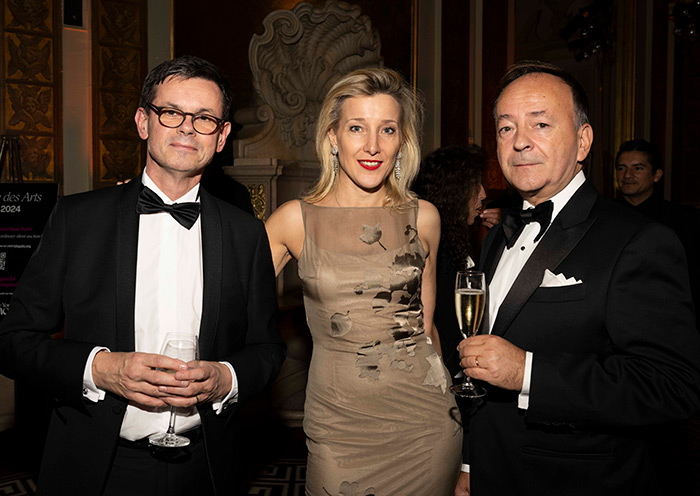 Christophe Leribault (President of the Public Establishment of the Château de Versailles), Émilie Berthelot, and Jean-Maurice Sacré.