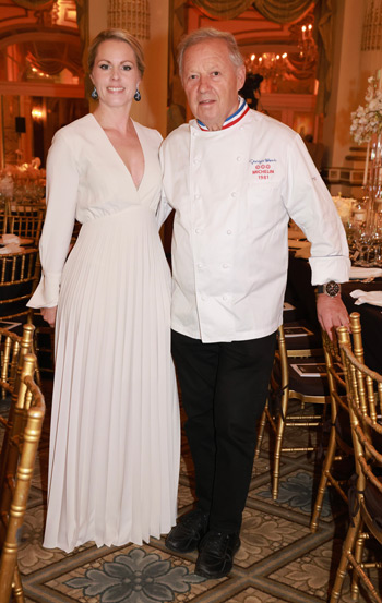 Tatyana Franck and chef Georges Blanc, whose Hotel Restaurant Georges Blanc is the oldest Michelin-starred establishment in the world.