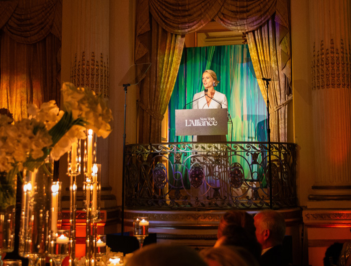 L’Alliance President Tatyana Franck welcomed the 550 guests to dinner in the Plaza Ballroom.