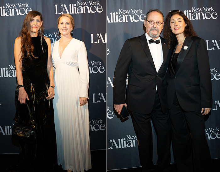 Tatyana Franck with French-American artist Nina Childress, who was recently inducted into the Académie des Beaux-Arts; Past Trophée des Arts honoree, actor Jean Reno, and wife Zofia Borucka.