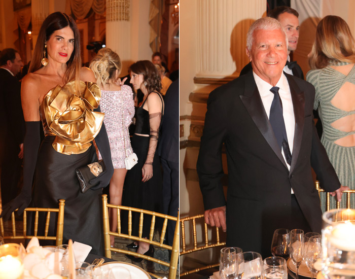 L. to r.: Fashion designer Anne Fontaine; Gallerist Larry Gagosian. Inset: French DJ, singer, and songwriter Martin Solveig provided tunes at the evening's afterparty at Silencio New York nightclub.