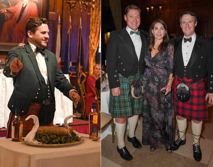 Robert Munro addresses the Haggis; Andrew Bisset, Courtney Bisset and Andrew Halket