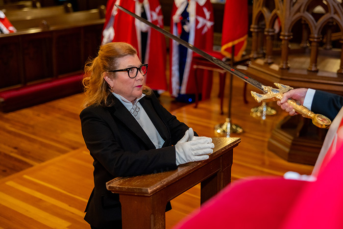 Puly Rincon (being knighted)