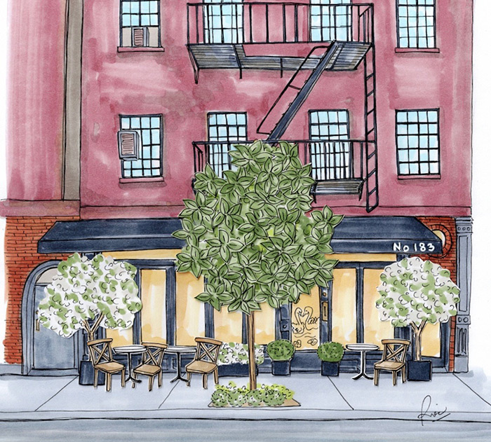 Lily Pond sketch by artist Ria Sim.