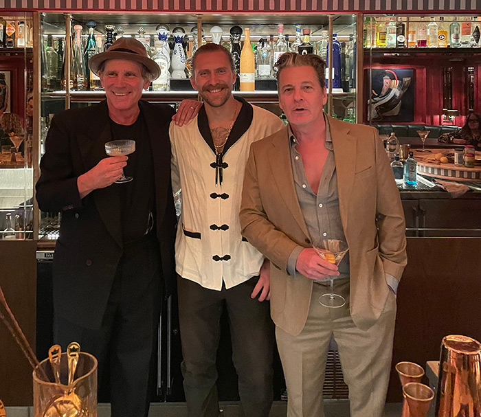Adding to the buzz, Michael is also fueling the growth of his secret, speakeasy-style cocktail club, Martini Confidential, which continues to pop up in undisclosed locales in both LA and New York. Michael is pictured here with Nicolo Rusconi and Adam Storke