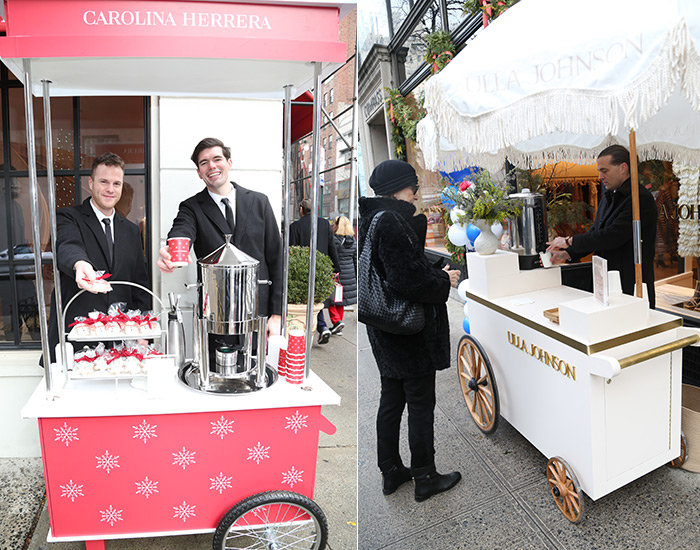 Carolina Herrera Warming Cups Cart; Ulla Johnson Warming Cups Cart.