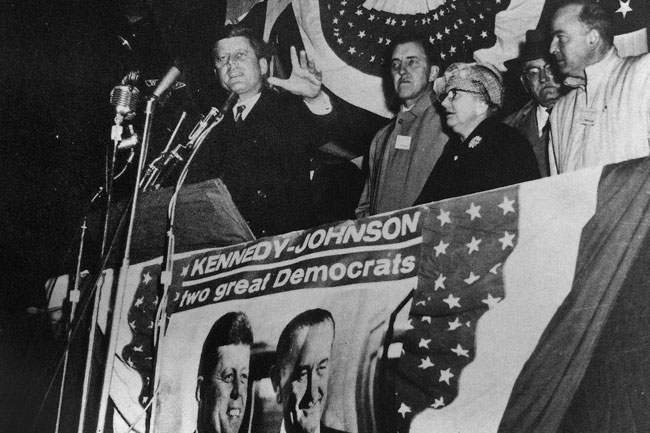 Kennedy inspiring us on that cold November night in 1960.